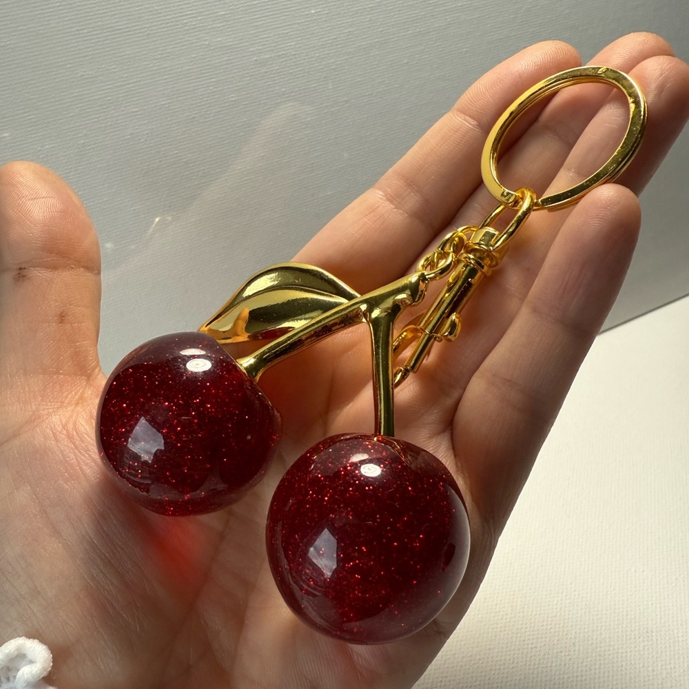 Anthropologie Cherry Keychain in Red and Gold - Picture 4 of 12